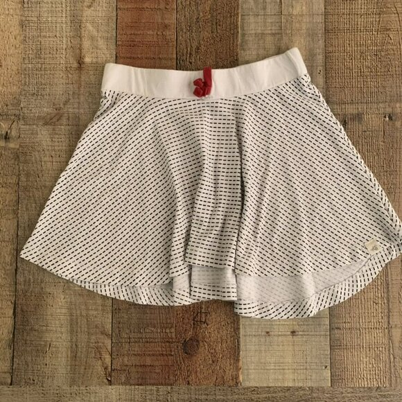 Burt’s Bees girls size 6X swing skater skirt in white and black - Picture 2 of 6